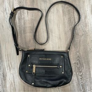 Michael Kors black leather crossbody bag